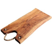  Acacia Live Edge Wood Market Board with Jute Rope Handle | 18'L - The Red Door Engraving Company Inc.