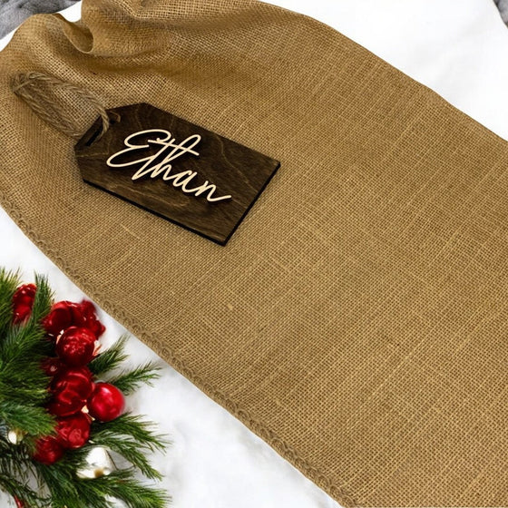 Burlap Sac & Gift Tag Bundle - The Red Door Engraving Company Inc.