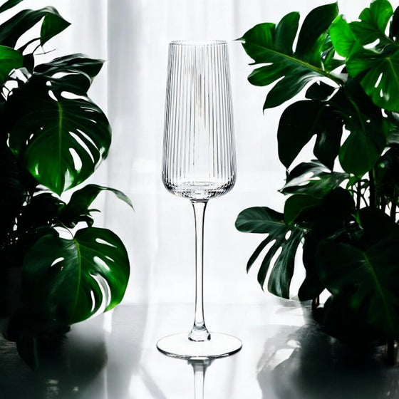 Champagne Flute | Optic | Ribbed Design - The Red Door Engraving Company Inc.