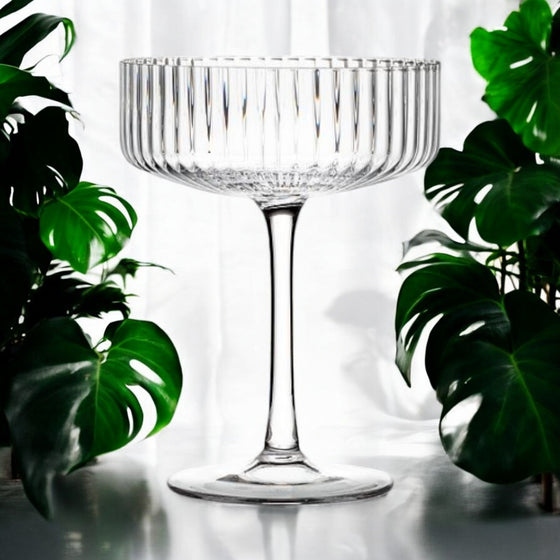 Cocktail Glass | Optic | Ribbed Design - The Red Door Engraving Company Inc.