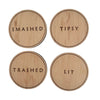 Drunk Expressions | Set of 4 Coasters | Maple - The Red Door Engraving Company Inc.