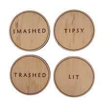  Drunk Expressions | Set of 4 Coasters | Maple - The Red Door Engraving Company Inc.