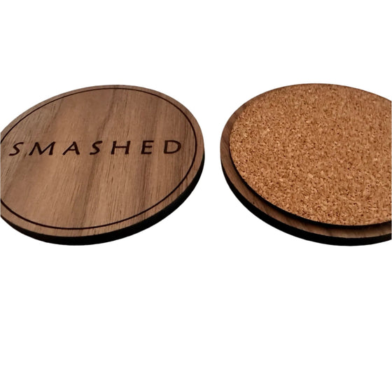 Drunk Expressions | Set of 4 Coasters | Walnut - The Red Door Engraving Company Inc.