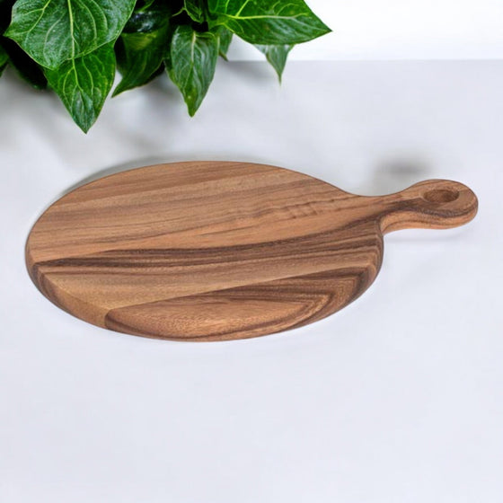 Farmhouse Paddle Board | Round 12" | Acacia Wood - The Red Door Engraving Company Inc.