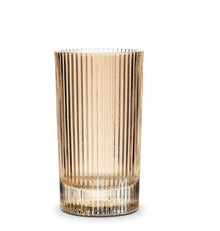  Highball Glass | Amber | Ribbed Design - The Red Door Engraving Company Inc.