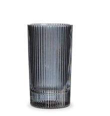  Highball Glass | Black | Ribbed Design - The Red Door Engraving Company Inc.