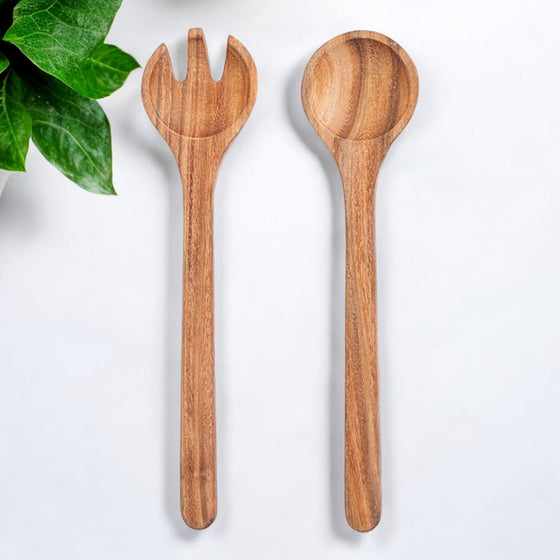 SALAD SERVER SET | ACACIA WOOD - The Red Door Engraving Company Inc.