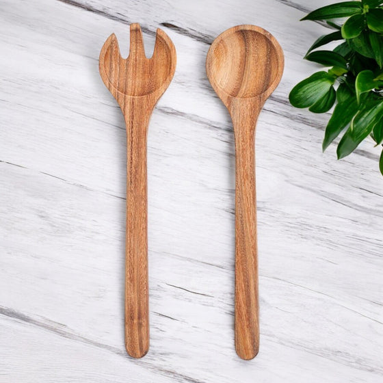 SALAD SERVER SET | ACACIA WOOD - The Red Door Engraving Company Inc.