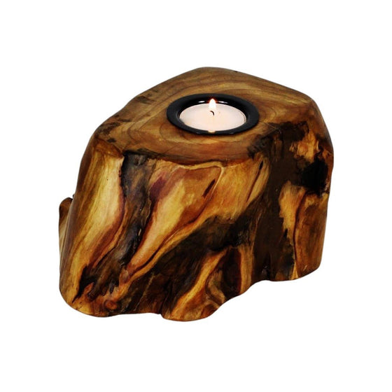 Single Live Edge Root Wood Candle Holder - The Red Door Engraving Company Inc.