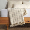 Turkish Throw Blankets | Ivory & Ebony Plaid | Kana Collection - The Red Door Engraving Company Inc.