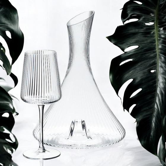 Wine Carafe | Optic | Ribbed Design - The Red Door Engraving Company Inc.