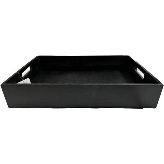 Wooden Tray | Black | Rectangular - The Red Door Engraving Company Inc.