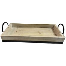  Wooden Tray with Metal Side Handles - The Red Door Engraving Company Inc.