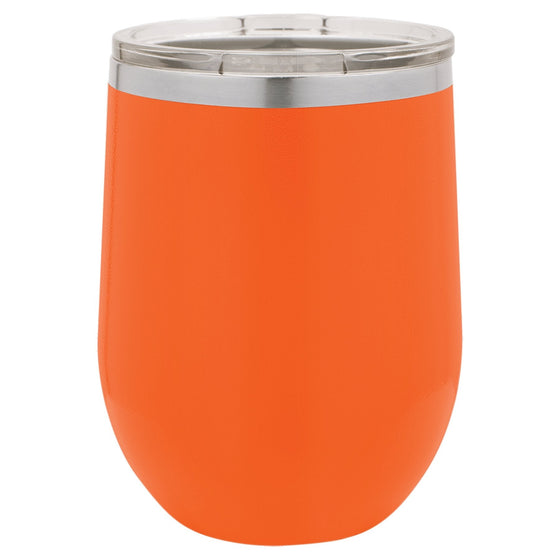 Personlized Laser Engraved Orange 12oz Stemless Polar Camel Wine Tumbler - The Red Door Engraving Company Inc.