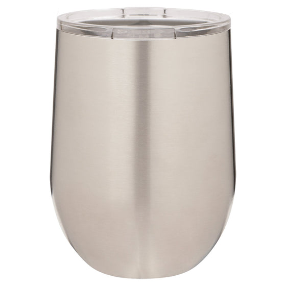 Personlized Laser Engraved Silver 12oz Stemless Polar Camel Wine Tumbler - The Red Door Engraving Company Inc.