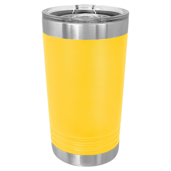 Personalized Laser engraved Yellow 16oz Polar Camel Ringneck Tumbler - The Red Door Engraving Company Inc.