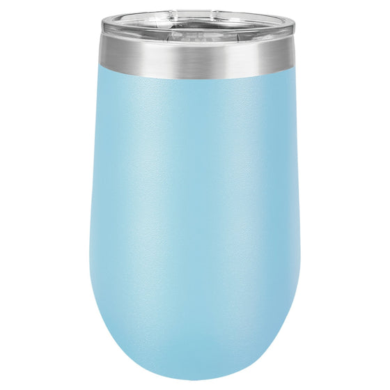 Personalized Laser Engrave Light Blue 16oz Polar Camel Stemless Wine Tumbler - The Red Door Engraving Company Inc.