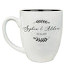 16oz Black Ceramic Bistro Mug - White on outside Black on inside with custom design - The Red Door Engraving Company Inc.