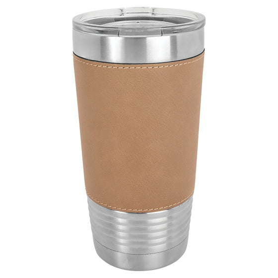 Personalized Laser Engraved 20oz Leatherette Polar Camel Ringneck Tumbler Light Brown - The Red Door Engraving Company Inc.