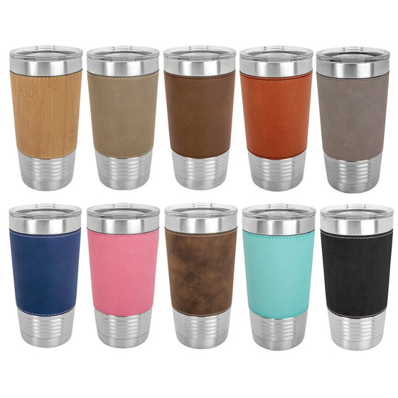 17 Colour Options - Laser Engraved 20oz Leatherette Polar Camel Ringneck Tumbler - The Red Door Engraving Company Inc.