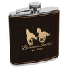 Personalized Laser Engraved 6oz Leatherette Flask Black/Gold - The Red Door Engraving Company Inc.