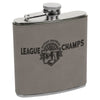 Personalized Laser Engraved 6oz Leatherette Flask Grey - The Red Door Engraving Company Inc.