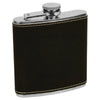 Personalized Laser Engraved 6oz Leatherette Flask Black/Silver - The Red Door Engraving Company Inc.