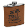 Personalized Laser Engraved 6oz Leatherette Flask Dark Brown - The Red Door Engraving Company Inc.