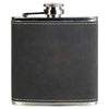 Personalized Laser Engraved 6oz Leatherette Flask  - Dark Grey/Orange - The Red Door Engraving Company Inc.