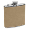 Personalized Laser Engraved 6oz Leatherette Flask Light Brown - The Red Door Engraving Company Inc.