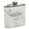 Personalized Laser Engraved 6oz Leatherette Flask Marble - The Red Door Engraving Company Inc.