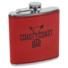 Personalized Laser Engraved 6oz Leatherette Flask Red - The Red Door Engraving Company Inc.