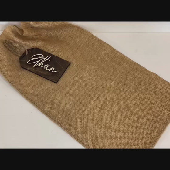 Burlap Sac & Gift Tag Bundle