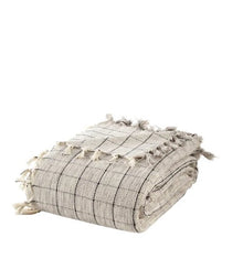  Turkish Throw Blankets | Grey & Ebony Plaid | Kana Collection