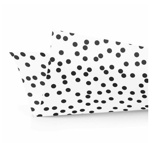 Gift wrapping Black & White spotted tissue -The Red Door Engraving Company Inc.