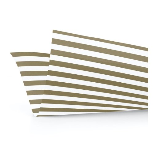 White & Gold Stripped Gift Wrap Tissue