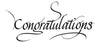 Congratulations text in black calligraphy on white background