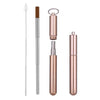 Collapsible Stainless Steel Straw Set Rose Gold - The Red Door Engraving Company Inc.