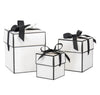 Flip Top Gift Boxes - White & Black Ribbon - The Red Door Engraving Company Inc.