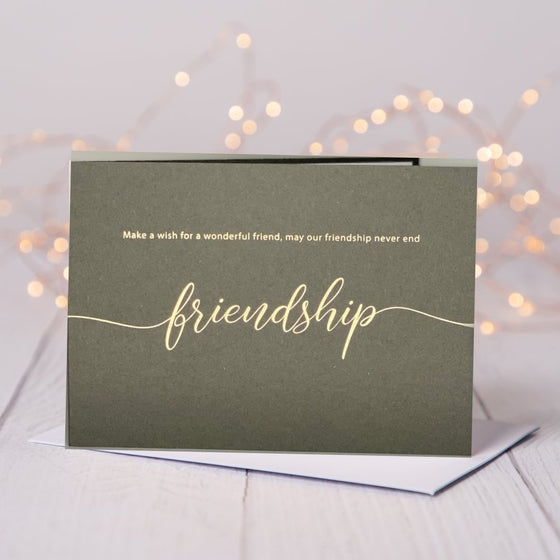 Friendship Card - Grey - The Red Door Engraving Company Inc.