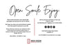 White Just For You Card - Back Side with Open Smile Enjoy - The Red Door Engraving Company Inc.