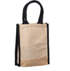 Jute & Burlap Bag - Black Trim - Engravable - 3 sizes - The Red Door Engraving Company Inc.