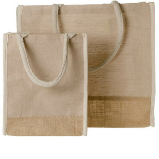 Jute & Burlap Bags - White Trim - Engravable - The Red Door Engraving Company Inc.