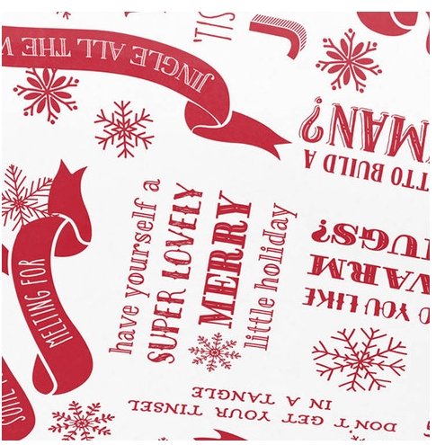 Red & White Christmas quote gift wrap tissue