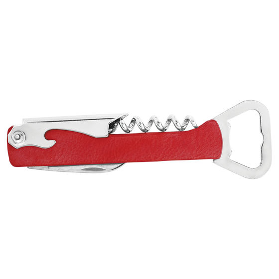 Leatherette Wine Bottle Opener Red - The Red Door Engraving Company Inc.