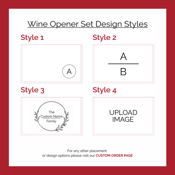 Leatherette Wine Opener Set - Engravable Design Options - The Red Door Engraving Company Inc.