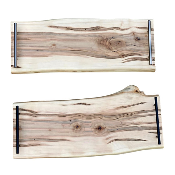 Maple Live Edge Charcuterie Board - 24" with Handles & Feet - The Red Door Engraving Company Inc.