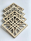 Maple Square Geo Wood Coasters - Set of 4