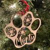 Wood Paw Print Ornament - The Red Door Engraving Company Inc.