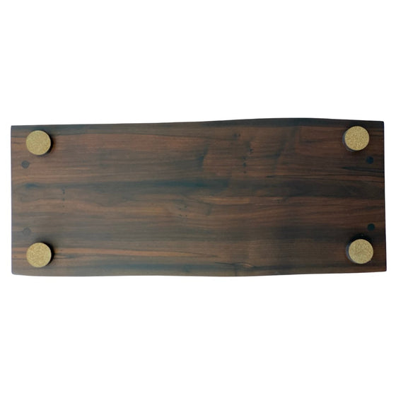 Roasted Maple Live Edge Charcuterie Board - 24" with Handles & Feet - The Red Door Engraving Company Inc.